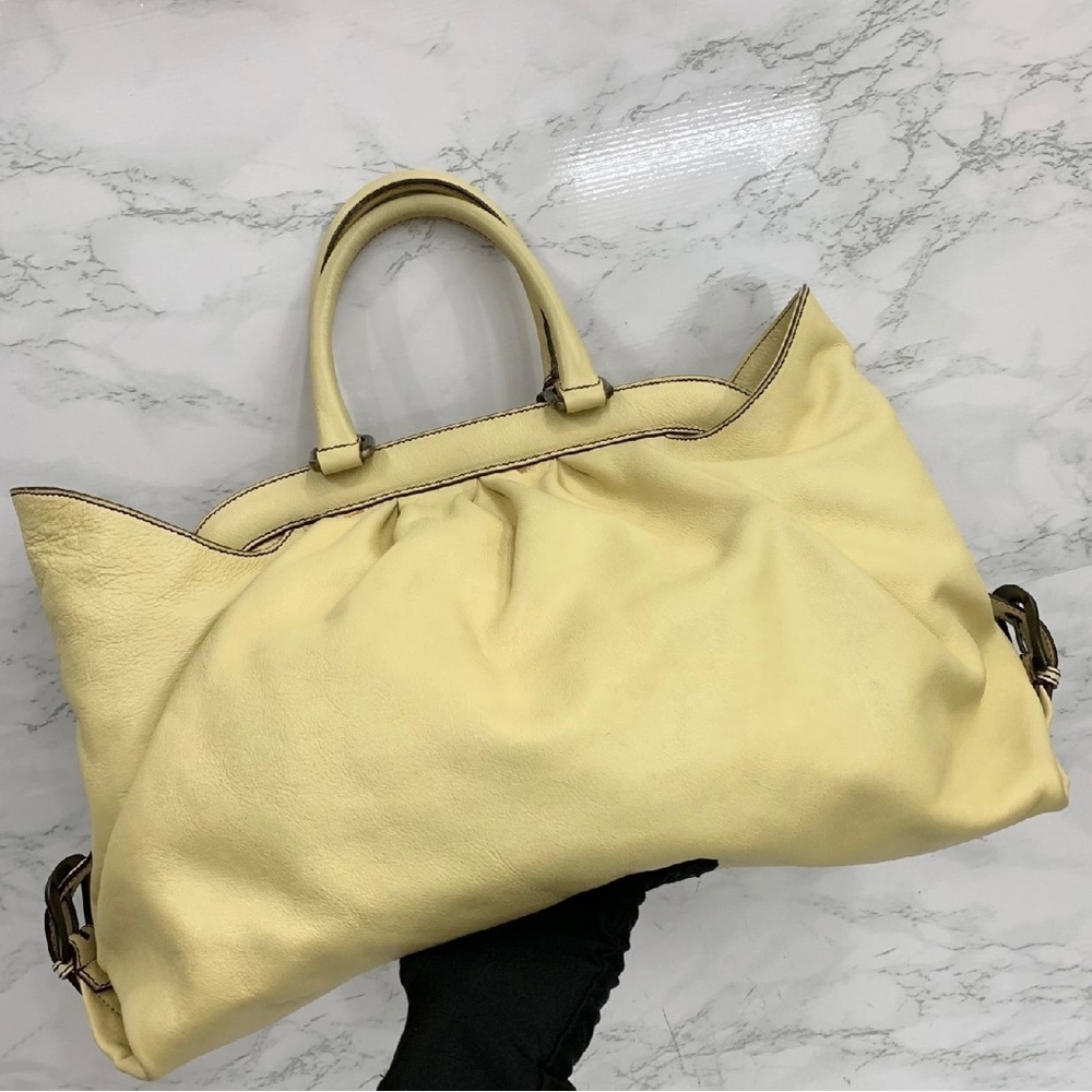 Fendi Yellow Leather Borsa Doctor Bag